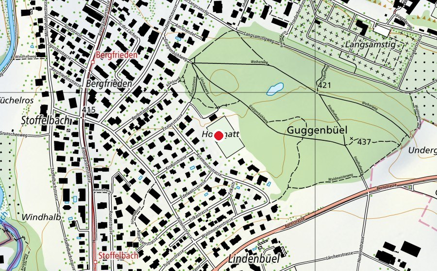 Map showing the location of Sportanlage Holzmatt (Sports centre)