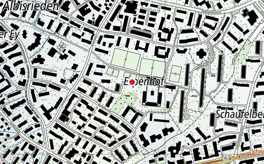 Mappa con la posizione di Sportanlage Letzi (Centro sportivo)