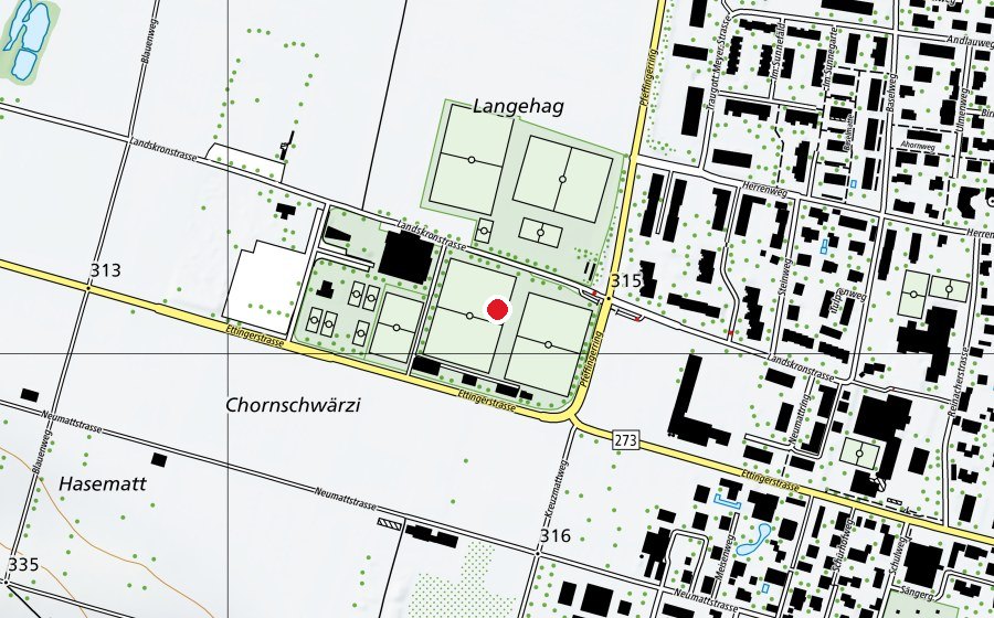 Map showing the location of Sportanlage Löhrenacker (Sports centre)