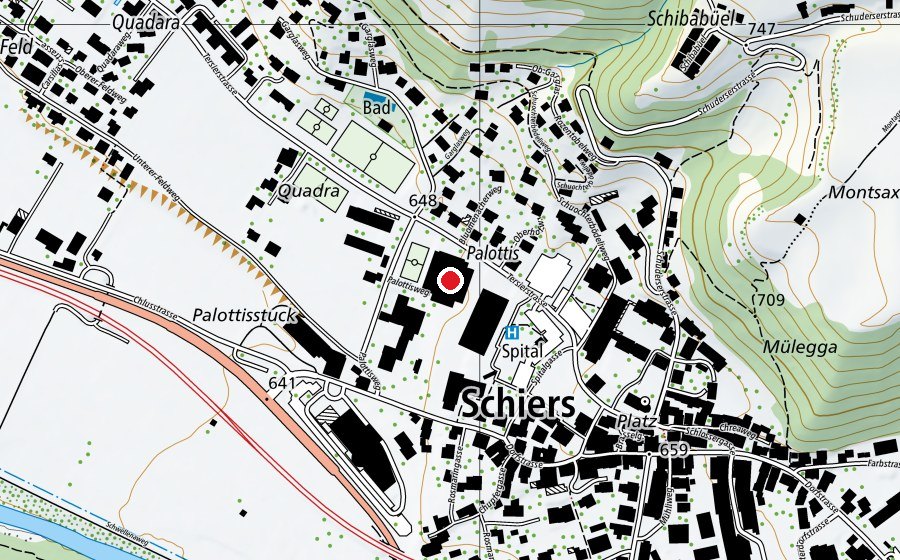 Mappa con la posizione di Sportanlage Oberhof (Centro sportivo)