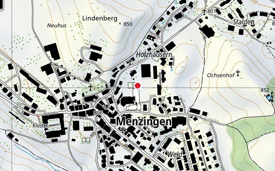 Map showing the location of Sportanlage Ochsenmatt (Sports centre)