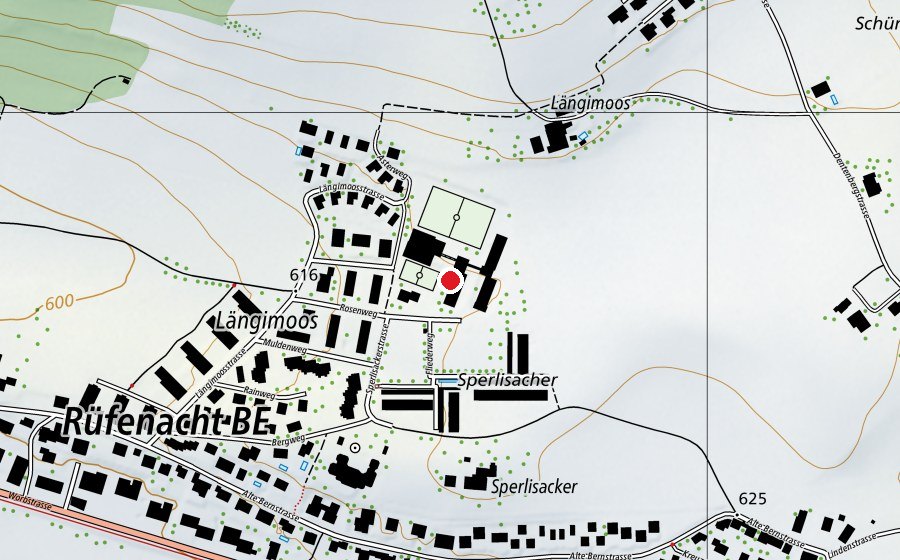 Map showing the location of Sportanlage Schule Rüfenacht (Sports centre)