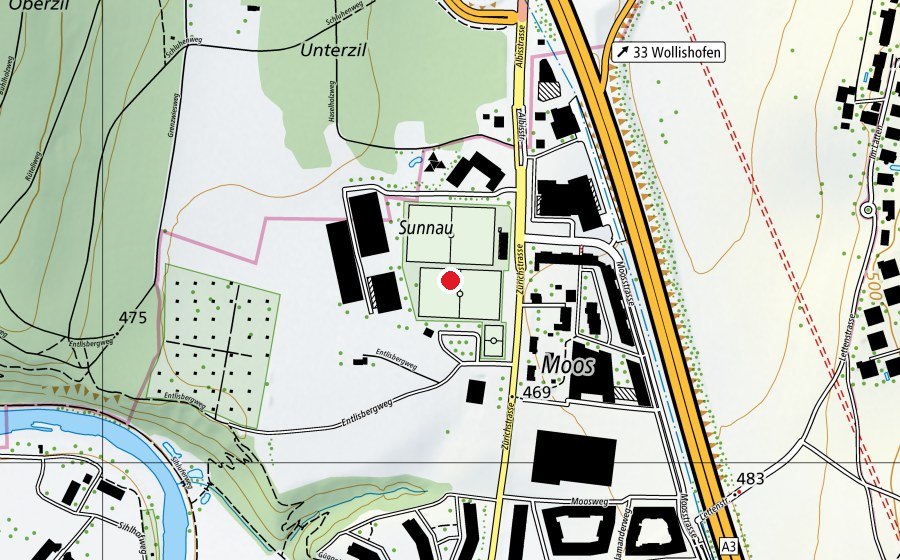 Map showing the location of Sportanlage Sonnau (Sports centre)