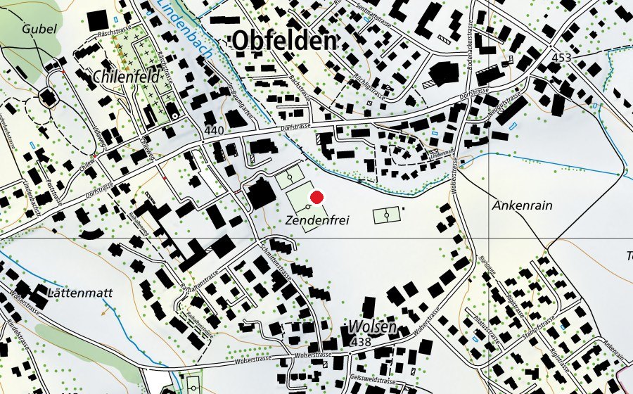Map showing the location of Sportanlage Zendenfrei (Sports centre)
