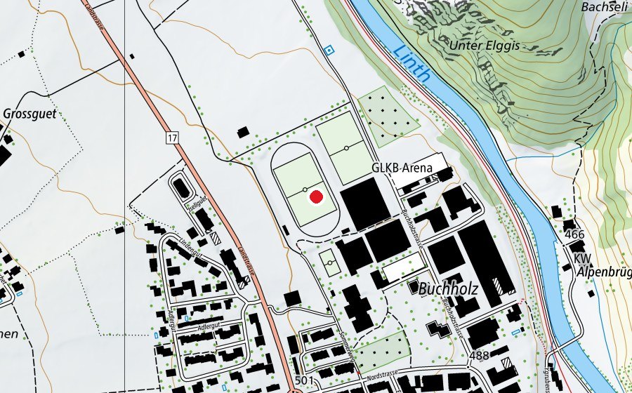 Mappa con la posizione di Sportanlagen Buchholz (Centro sportivo)