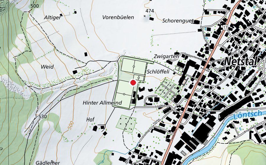 Carte indiquant l’emplacement de Sportanlagen Wiggis (Centre sportif)