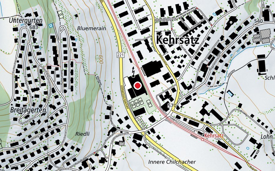 Karte mit dem Standort von Sportcenter Kehrsatz (Sportanlage)