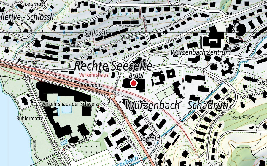 Karte mit dem Standort von Sportcenter Würzenbach (Sportanlage)
