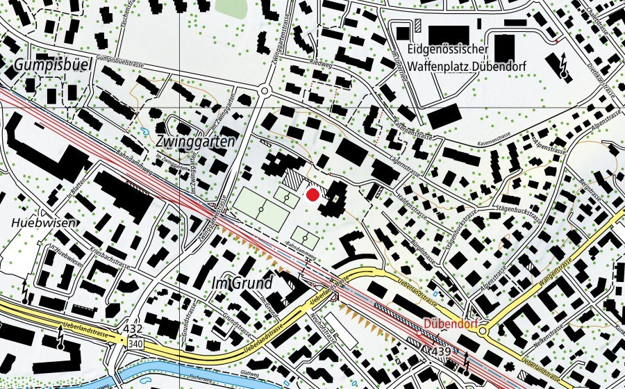 Mappa con la posizione di Sporthalle 2 (Centro sportivo)