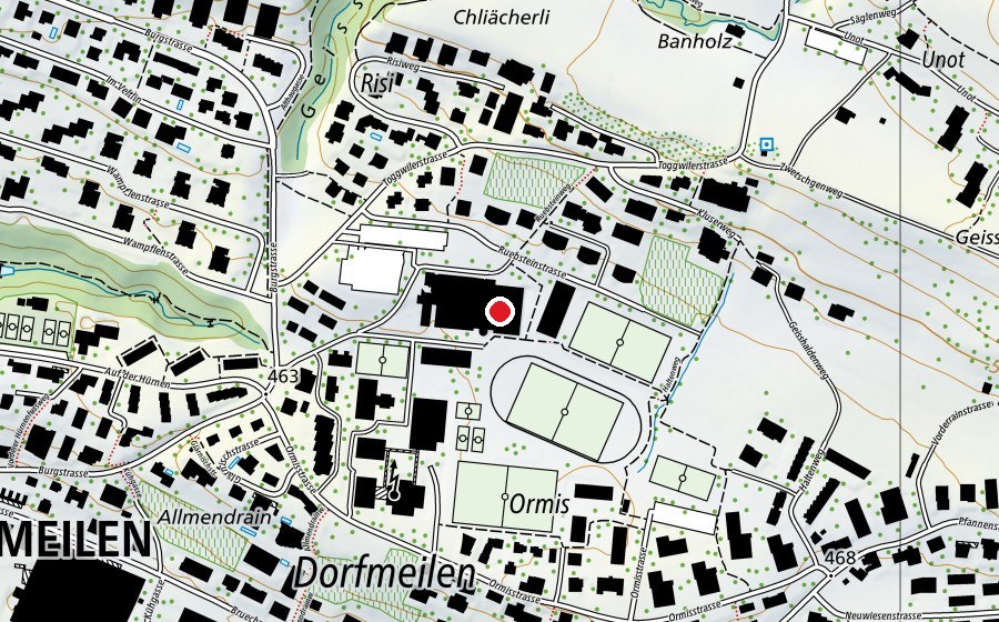 Mappa con la posizione di Sporthalle Allmend (Centro sportivo)