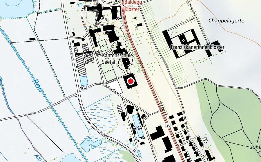 Mappa con la posizione di Sporthalle Baldegg (Centro sportivo)