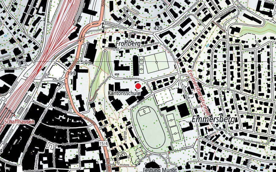 Carte indiquant l’emplacement de Sporthalle (Bau D) (Centre sportif)
