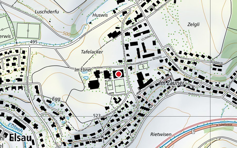 Mappa con la posizione di Sporthalle Elsau (Centro sportivo)