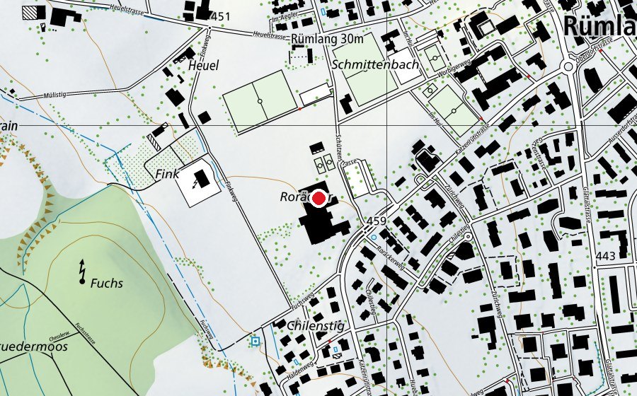 Map showing the location of Sporthalle Heuel (Sports centre)