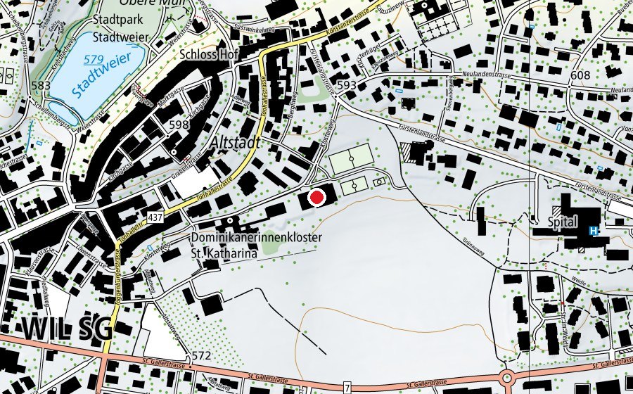 Map showing the location of Sporthalle Klosterweg (Sports centre)