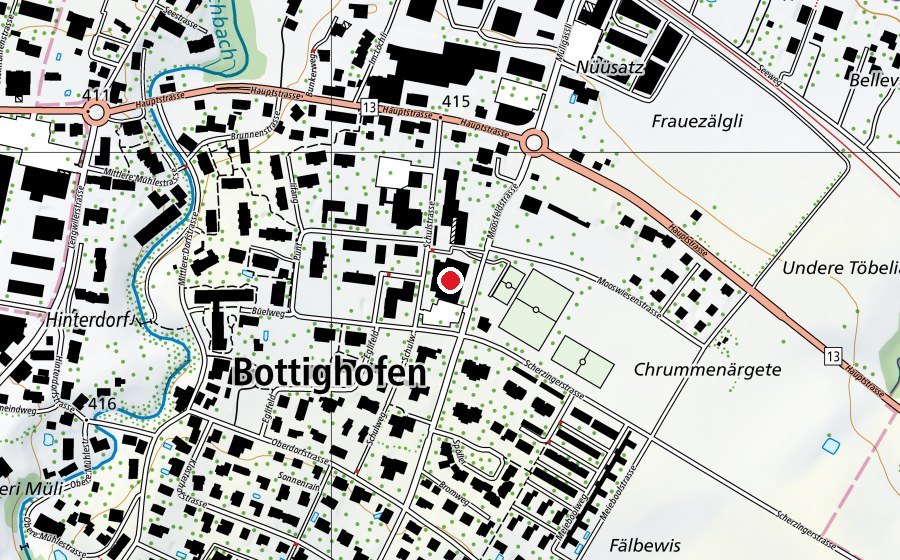Karte mit dem Standort von Sporthalle, Primarschule Bottighofen (Sportanlage)