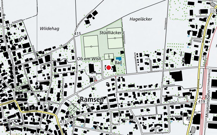 Mappa con la posizione di Sporthalle (Centro sportivo)