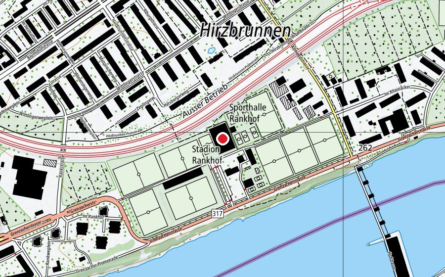 Karte mit dem Standort von Sporthalle Rankhof (Sportanlage)