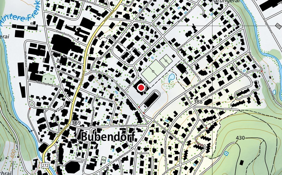 Carte indiquant l’emplacement de Sporthalle Sappeten (Centre sportif)