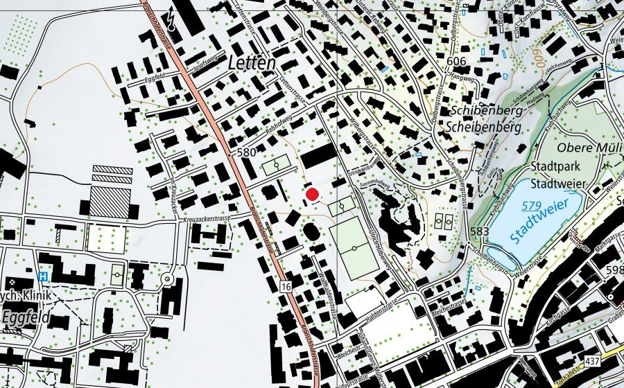 Map showing the location of Sporthalle Sonnenhof (Sports centre)