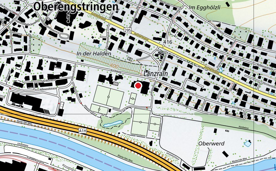 Mappa con la posizione di Sporthallen (Centro sportivo)