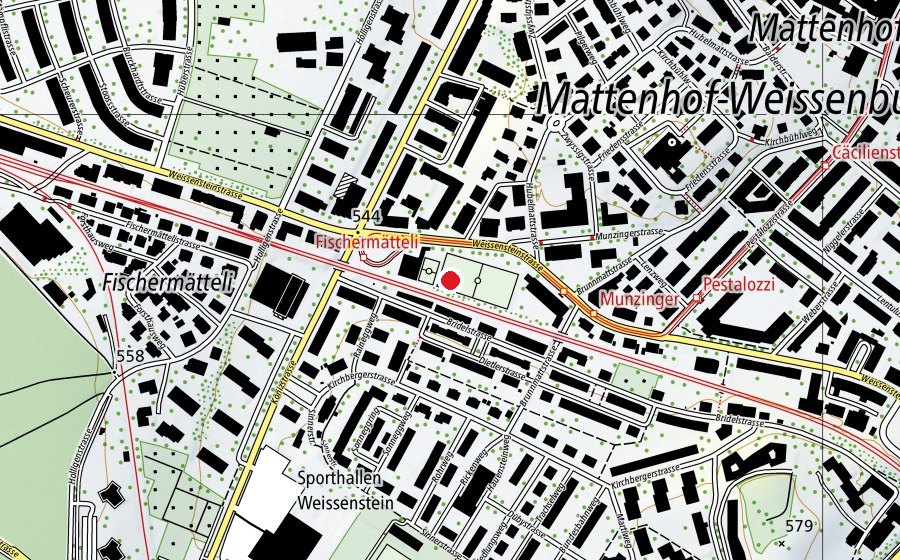 Mappa con la posizione di Sportplatz Fischermätteli (Centro sportivo)