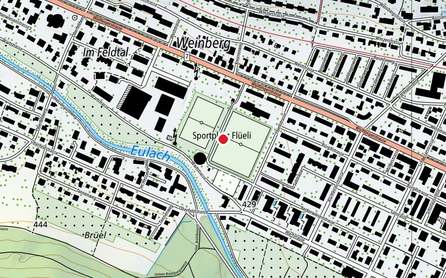 Carte indiquant l’emplacement de Sportplatz Flüeli (Centre sportif)