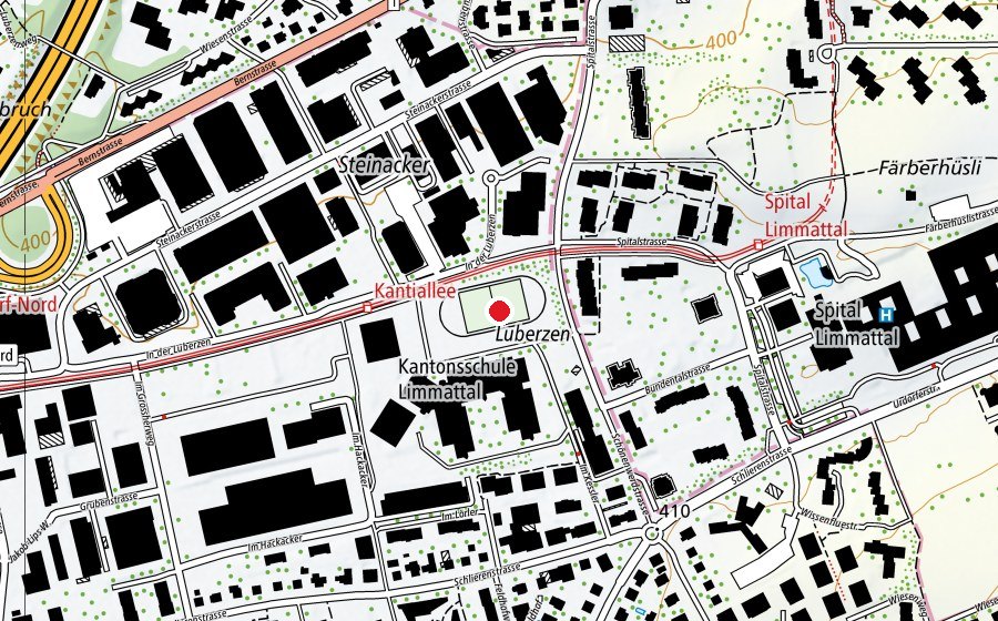 Map showing the location of Sportplatz Kantonsschule Limmattal (Sports centre)