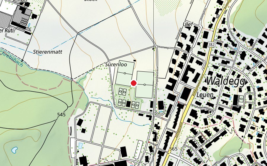 Carte indiquant l’emplacement de Sportplatz Sürenloo (Centre sportif)