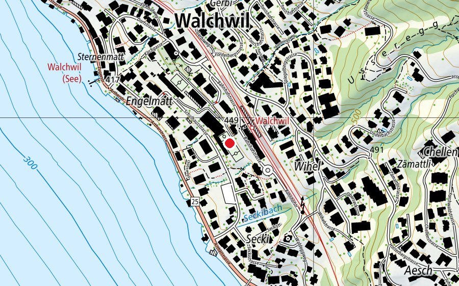 Mappa con la posizione di Sportplatz Walchwil (Centro sportivo)
