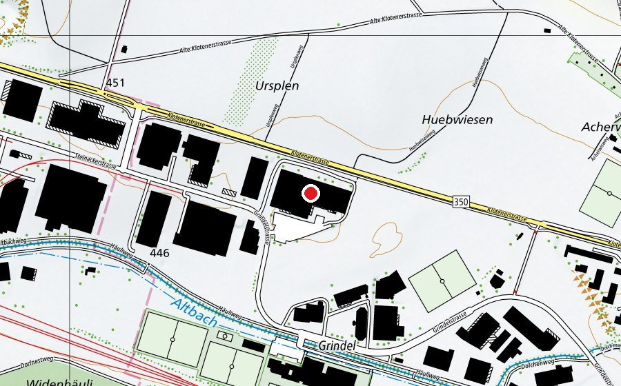 Map showing the location of Sportzentrum Grindel (Sports centre)