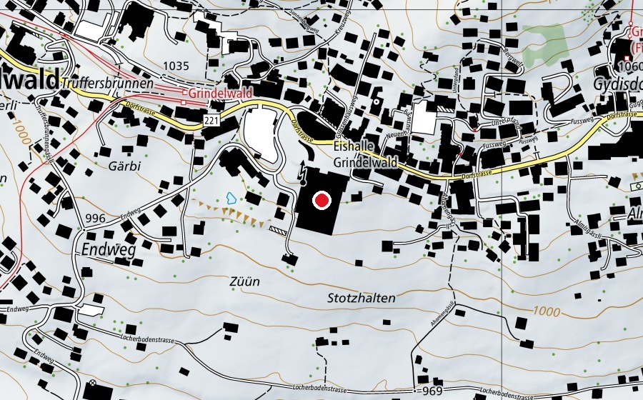 Mappa con la posizione di Sportzentrum (Centro sportivo)