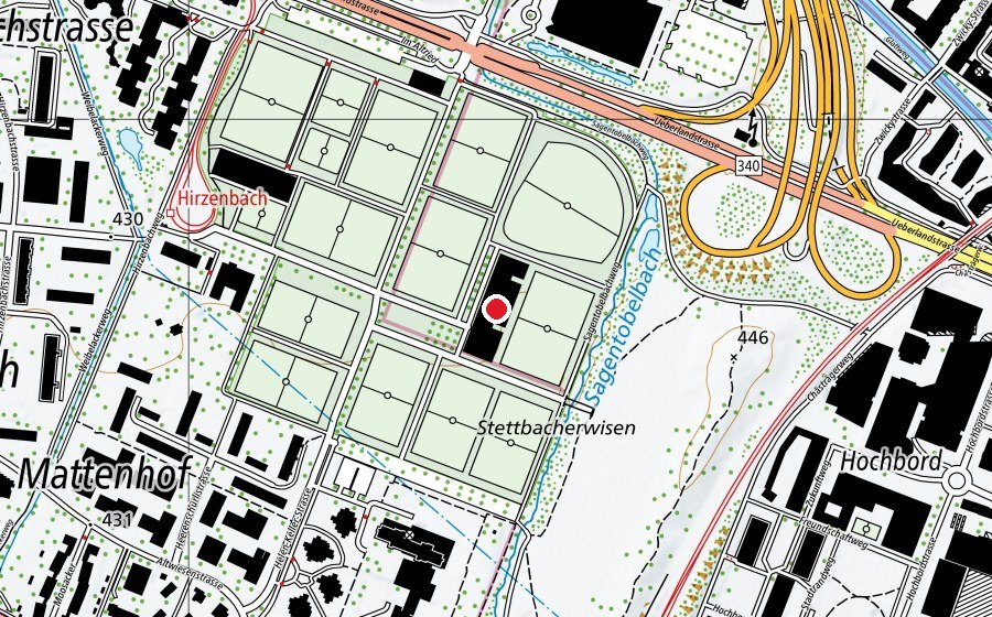 Karte mit dem Standort von Sportzentrum Heerenschürli (Sportanlage)