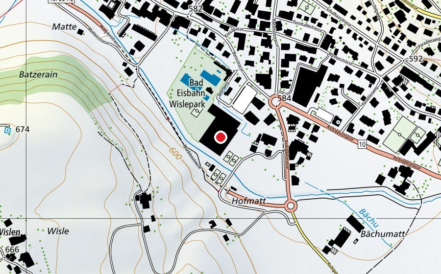 Karte mit dem Standort von Sportzentrum Hofmatt (Sportanlage)