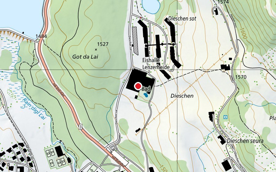 Carte indiquant l’emplacement de Sportzentrum Lenzerheide (Centre sportif)