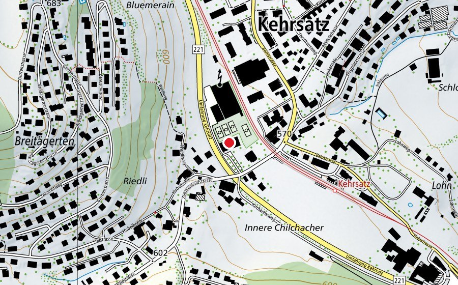 Carte indiquant l’emplacement de Squash Center Kehrsatz (Centre sportif)