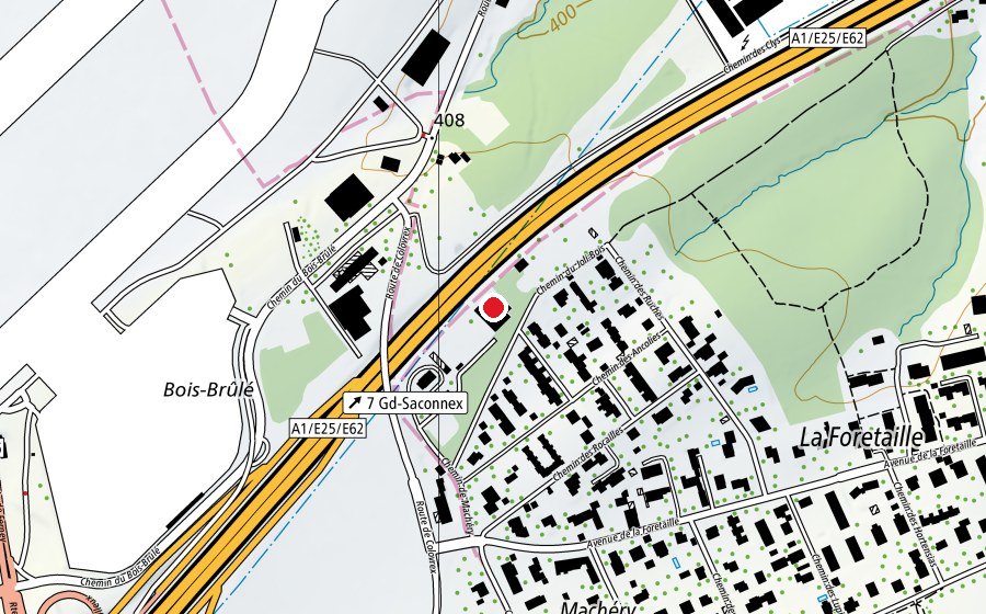 Carte indiquant l’emplacement de Squash Club Genève (Centre sportif)