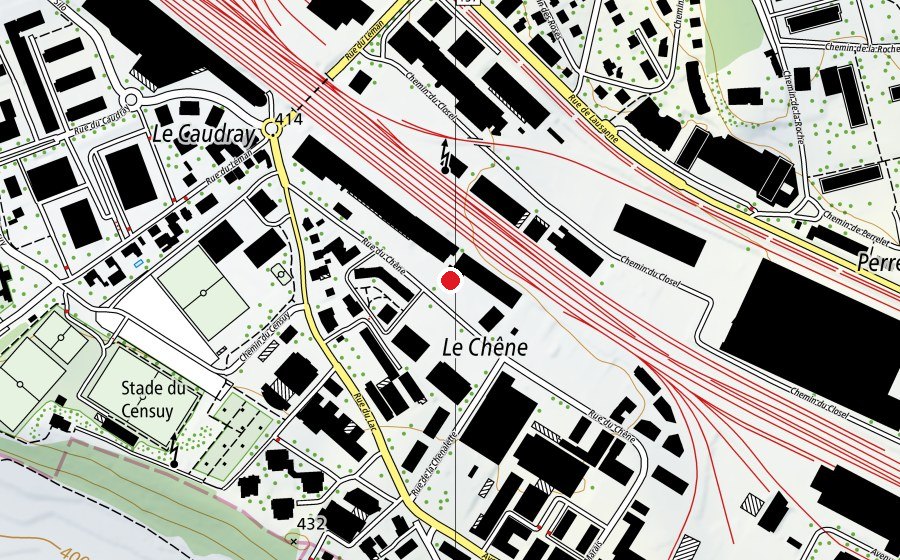 Mappa con la posizione di Squash Lausanne (Centro sportivo)