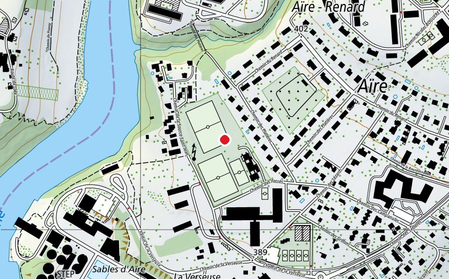 Mappa con la posizione di Stade d'Aïre (Centro sportivo)