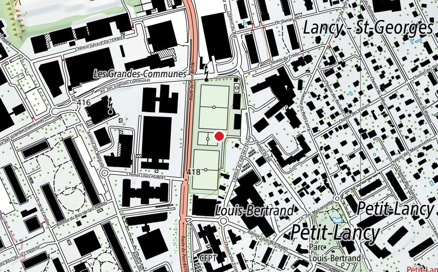 Mappa con la posizione di Stade de Lancy-Florimont (Centro sportivo)