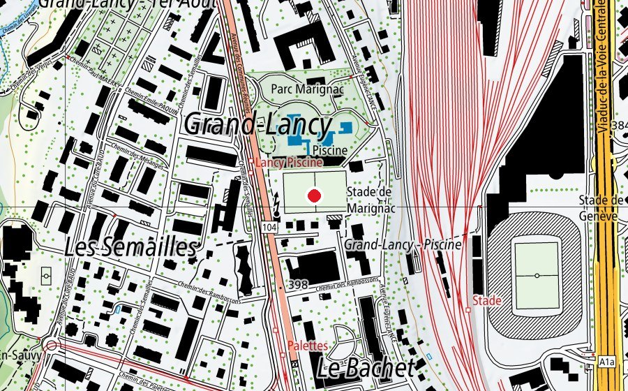 Carte indiquant l’emplacement de Stade de Marignac (Centre sportif)