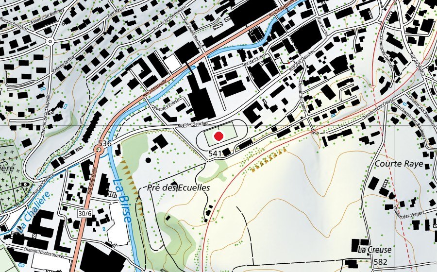 Map showing the location of Stade Henri Cobioni (Sports centre)