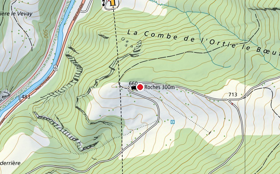 Carte indiquant l’emplacement de Stand de tir 300m (Centre sportif)