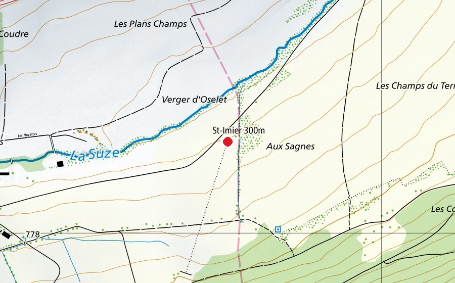 Carte indiquant l’emplacement de Stand de tir 300m (Centre sportif)