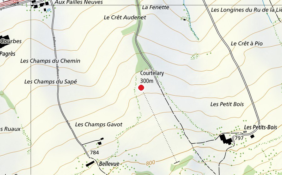 Map showing the location of Stand de tir (Sports centre)