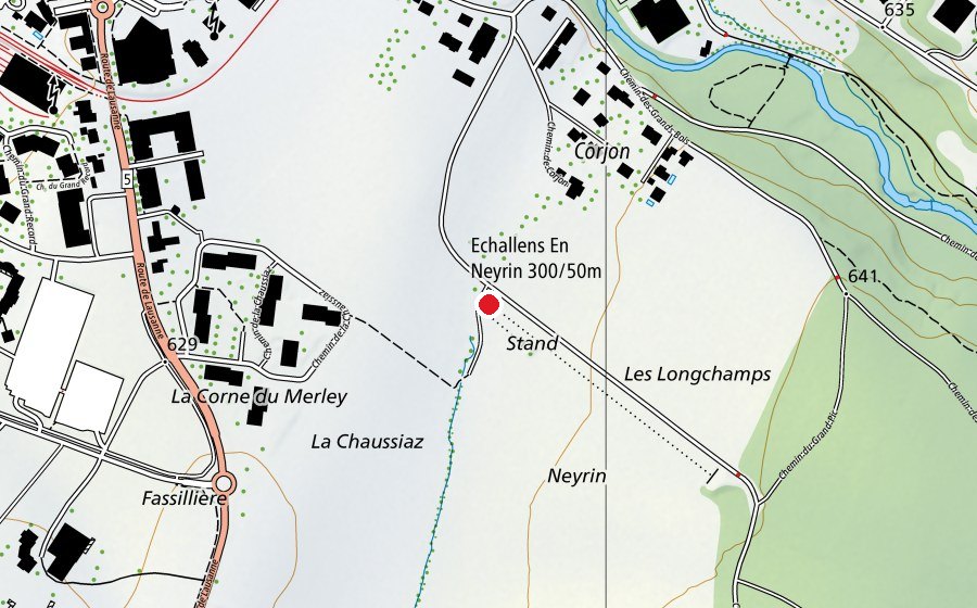 Carte indiquant l’emplacement de Stand de Tir d'Echallens (Centre sportif)