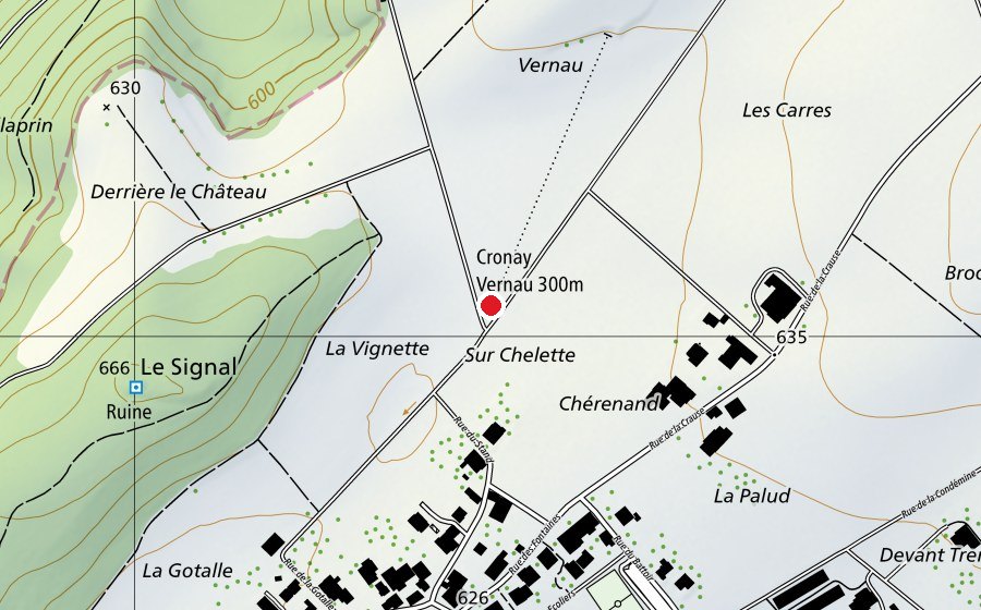 Mappa con la posizione di Stand de tir de Cronay (Centro sportivo)