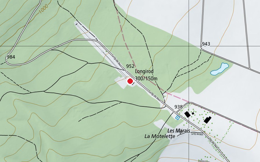 Map showing the location of Stand de tir (Sports centre)