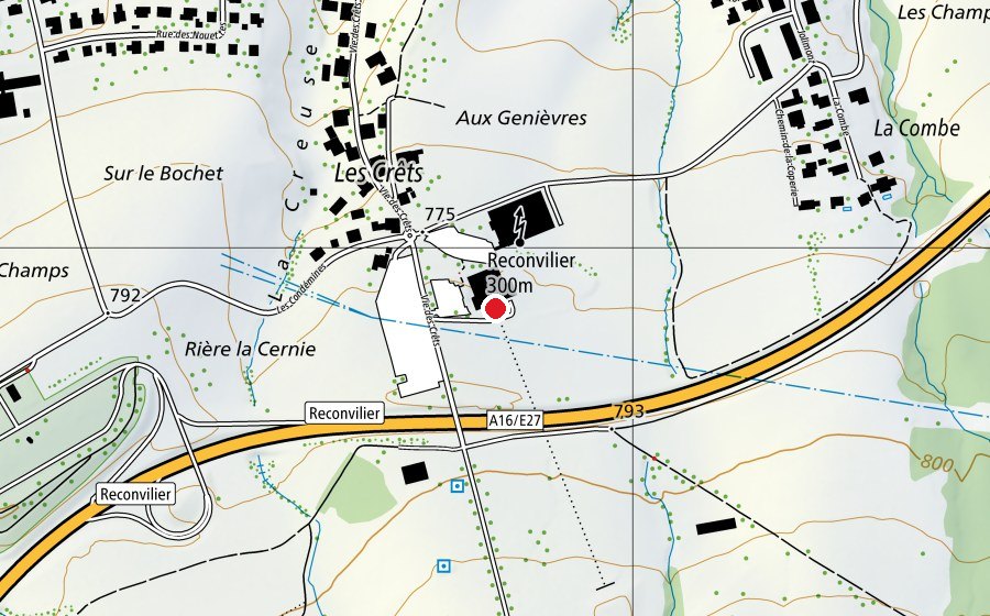 Mappa con la posizione di Stand de tir (Centro sportivo)