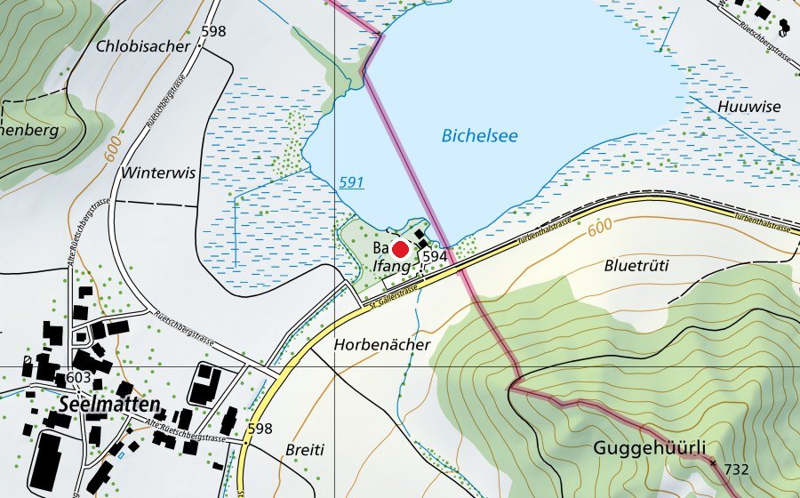 Map showing the location of Strandbad Bichelsee (Sports centre)